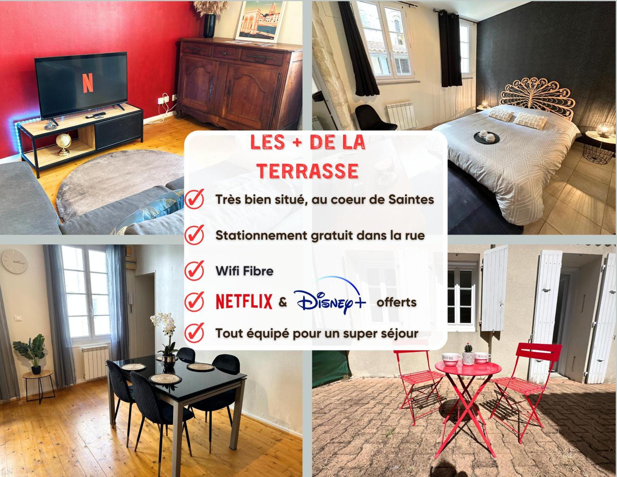 La Terrasse - Parking Gratuit - Fibre - Rdc - Centre Ville Saintes Exterior foto
